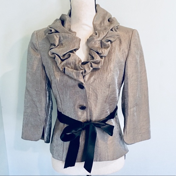 Adrianna Papell Jackets & Blazers - Adrianna Papell Ruffle Bubble Collar Jacket